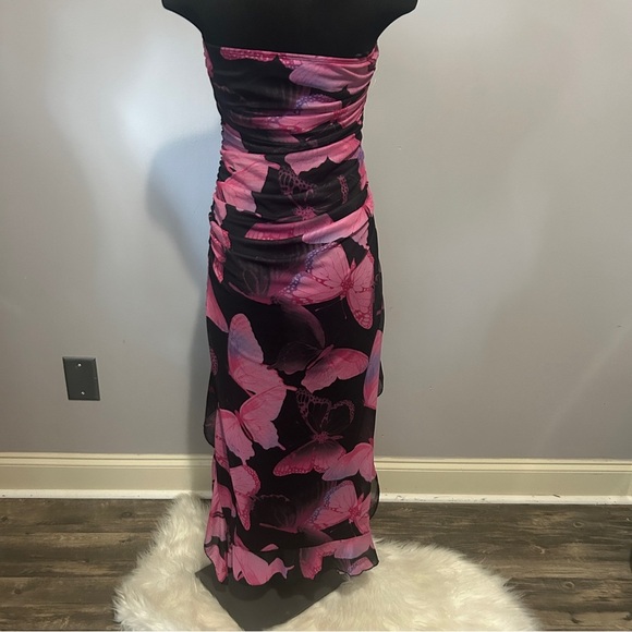 SHEIN Elegant Pink and Black Strapless Dress - Picture 6 of 7